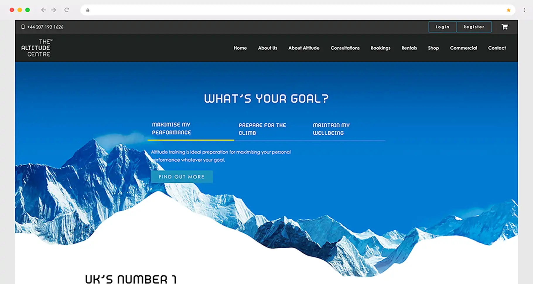 Altitude Centre Website Screenshot